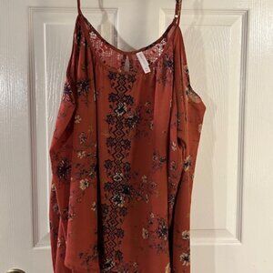 Xhilaration XXL Long Sleeve Cold Shoulder Blouse w/Peephole